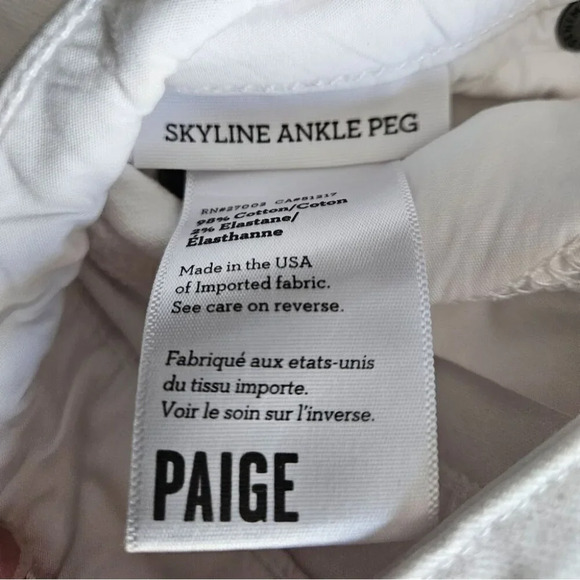 PAIGE  Skyline Ankle Peg Jeans in Optic White - Picture 5 of 8